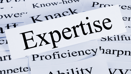 Expertise written on a piece of paper